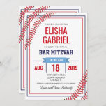 Bar Mitzvah Baseball Invitation<br><div class="desc">Celebrate your not-so-little-one's coming of age and invite your family to watch the challah get sliced with this custom bar mitzvah baseball stitching invitation.

//MATCHING RSVP CARD IN SHOP//</div>