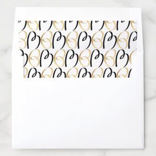 Bar Mitzvah Bat Mitzvah Gold and Black BM Design Envelope Liner