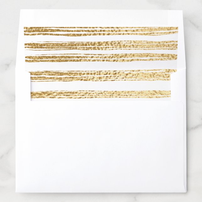 Bar Mitzvah Bat Mitzvah Gold Stripe Design Envelope Liner (In Envelope)