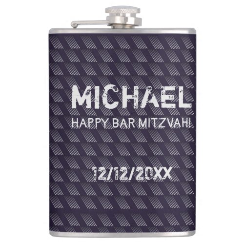 Bar Mitzvah Birthday Modern Pattern Flask