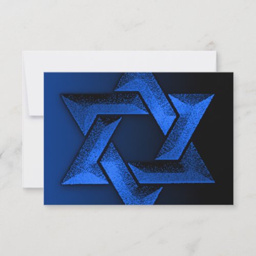 Bar Mitzvah Black and Blue Star of David RSVP