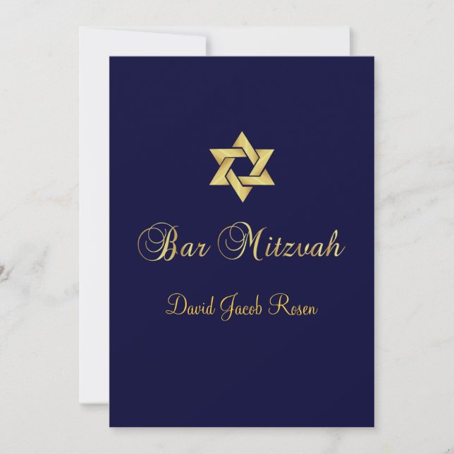 Bar Mitzvah/black/gold/diy background color Invitation (Front)