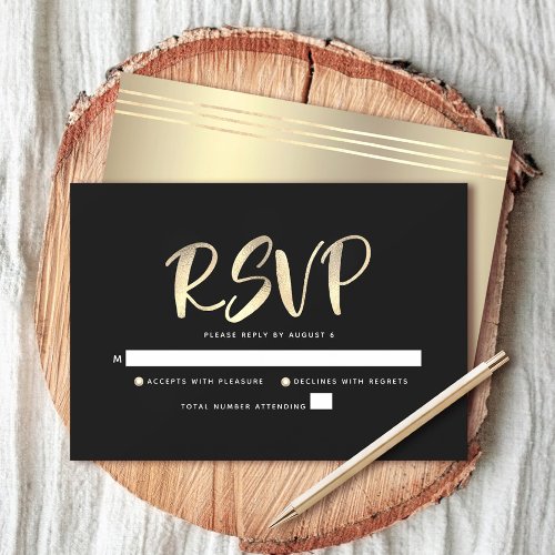 Bar Mitzvah Black Gold Foil Script Bold Modern