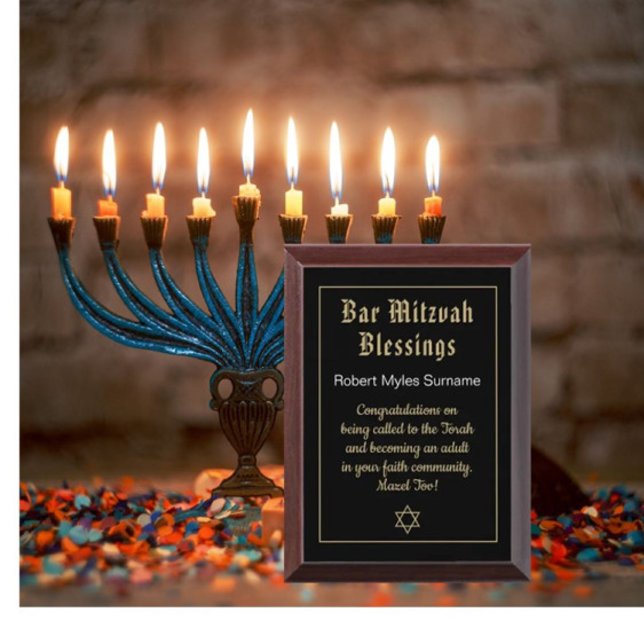 Bar Mitzvah Blessings custom gift Plaque (Creator Uploaded)