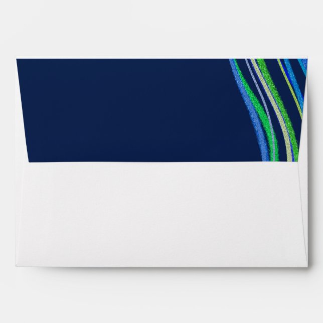 Bar Mitzvah Blue and Green Prayer Shawl Envelope (Back (Top Flap))