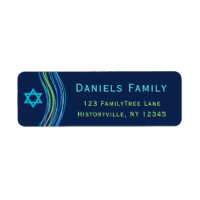 Bar Mitzvah Blue and Green Prayer Shawl Label