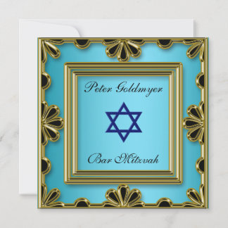 Bar Mitzvah Blue ceremony Invitation