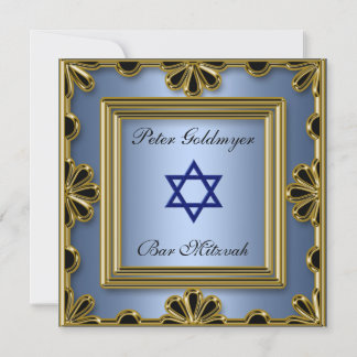 Bar Mitzvah Blue ceremony Invitation
