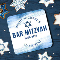 Bar Mitzvah Blue Foil Navy Typography Modern Bold