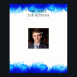 Bar Mitzvah, Blue Geometric, Photo, Sign in Board<br><div class="desc">Pretty abstract pattern in shades of blue.   Background color can be changed to any color. Add your favorite photo.</div>