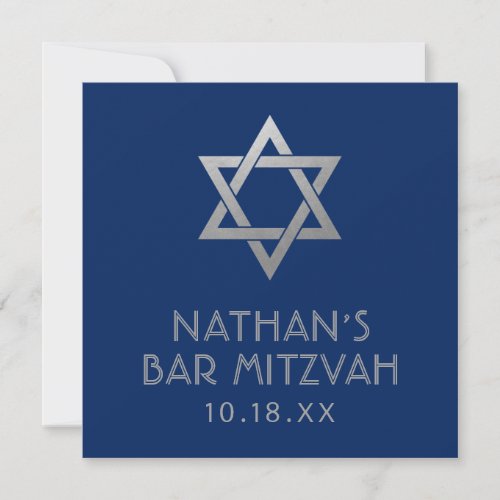 Bar Mitzvah Blue Silver Star of David Mini Sign 