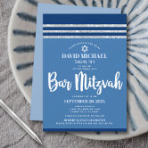 Bold Name Pattern Bar Mitzvah Logo | Typeset outlets In-House | Customizable | Matching Digital Invitation & Accessories | www.urevite.com