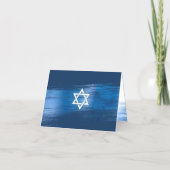 Bar Mitzvah Bold Modern Navy Typography Blue Foil  Thank You Card (Back)