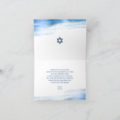 Bar Mitzvah Bold Modern Navy Typography Blue Foil  Thank You Card (Inside)