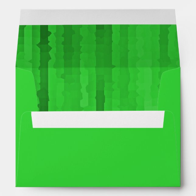 Bar Mitzvah Bright Green Techno Streaks Envelope (Back (Bottom))