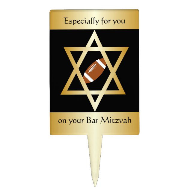 Bar Mitzvah Cake Topper (Front)