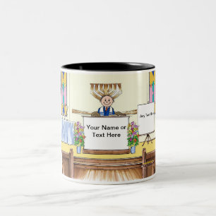 Bar Mitzvah Cartoon by PrintedPerfection.com Two-Tone Coffee Mug