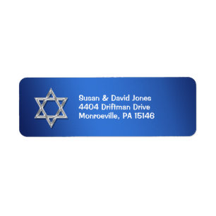 Bar mitzvah celebrations "return address" label