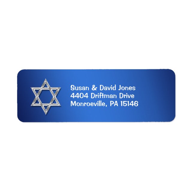 Bar mitzvah celebrations "return address" label (Front)