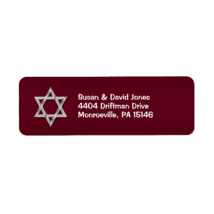 Bar mitzvah celebrations "return address" label