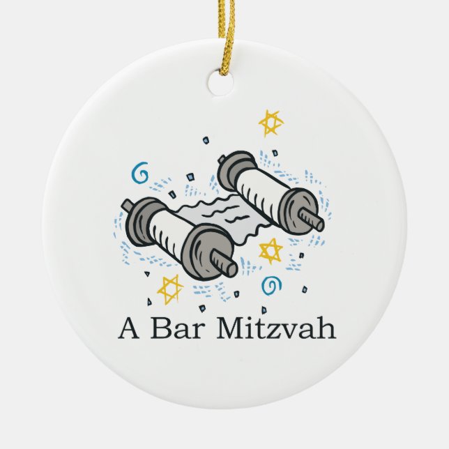 Bar Mitzvah Ceramic Ornament (Front)