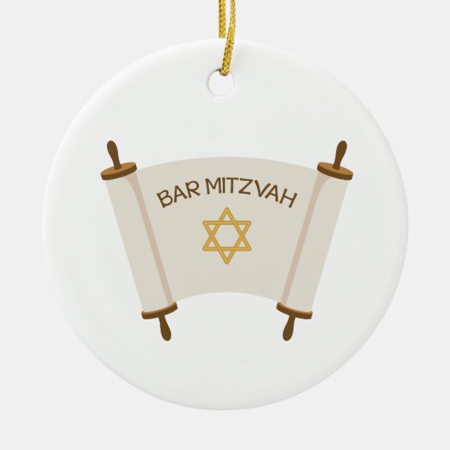 Bar Mitzvah Ceramic Ornament (Front)