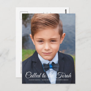 Bar Mitzvah Classic Elegant Photo Invitation Postcard
