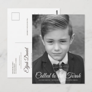 Bar Mitzvah Classic Elegant  Photo Invitation Postcard