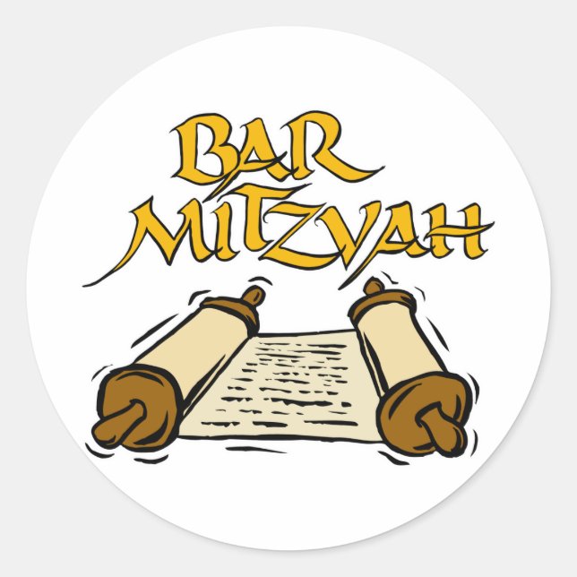 Bar Mitzvah Classic Round Sticker (Front)