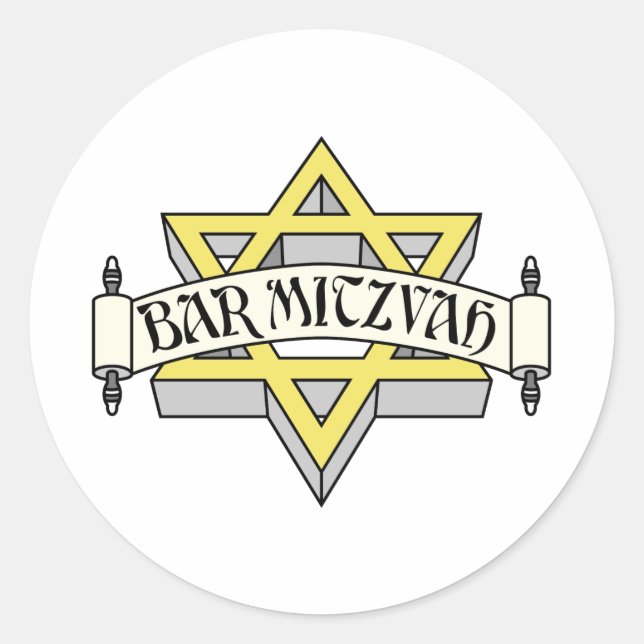 Bar Mitzvah Classic Round Sticker (Front)