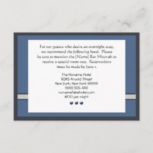 Bar Mitzvah Custom Accommodations Cards