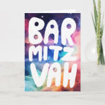 BAR MITZVAH Customizable Rainbow Galaxy Congrats Card<br><div class="desc">Hand drawn text by me for you with a colorful rainbow background. Add your own text to the inside of the card. For more designs and colors check my shop! Or let me know if you'd like something custom. I also have matching wrapping paper and of course both Bar and...</div>