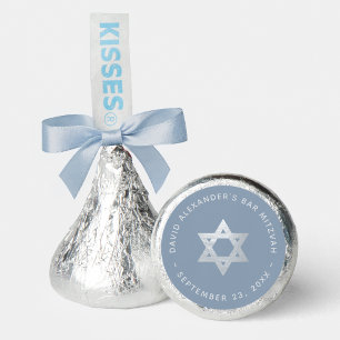 Bar Mitzvah Dusty Blue & Faux Silver Star of David Hershey®'s Kisses®