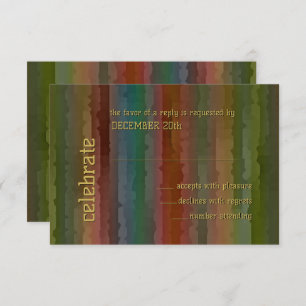 Bar Mitzvah Earth Tone Streaks RSVP Invitation
