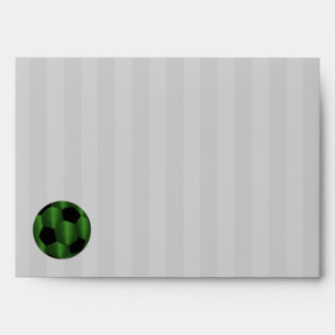 Bar Mitzvah Emerald Green and Black Soccer Ball Envelope