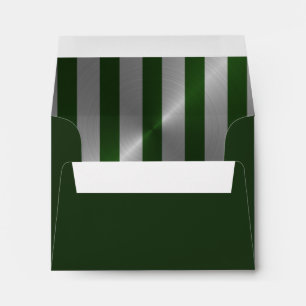 Bar Mitzvah Emerald Green and Silver Stripe Envelope
