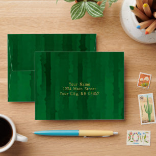 Bar Mitzvah Emerald Green Techno Streaks Envelope