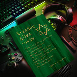Bar Mitzvah Emerald Green Techno Streaks Invitation<br><div class="desc">Designed by Carrie Fink.  Printed and shipped by Zazzle or their partners.</div>