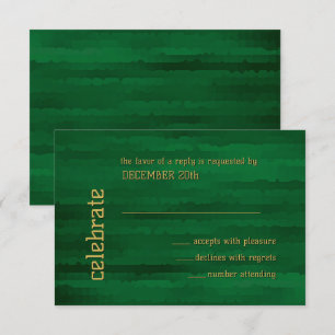 Bar Mitzvah Emerald Green Techno Streaks RSVP Invitation
