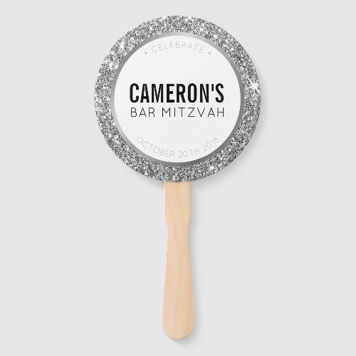 BAR MITZVAH FAN selfie classy glam silver glitter