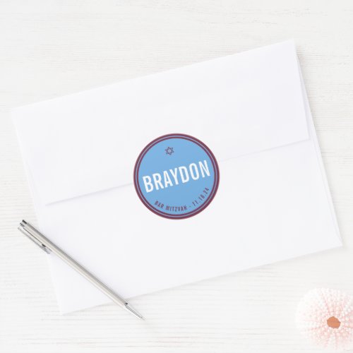 BAR MITZVAH favor modern maroon blue