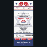Bar Mitzvah Football Ticket Invitation<br><div class="desc">Red and Blue Football Ticket with the Star of David for your Bar Mitzvah Invitation. Two football helmets for your initials and center Star of David in a faded blue color. If you need a different color combination or any other design changes please email paula@labellarue.com BEFORE CUSTOMIZING OR PLACING AN...</div>