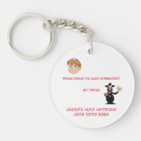 Bar Mitzvah "from boy to man" key chain-humorous 