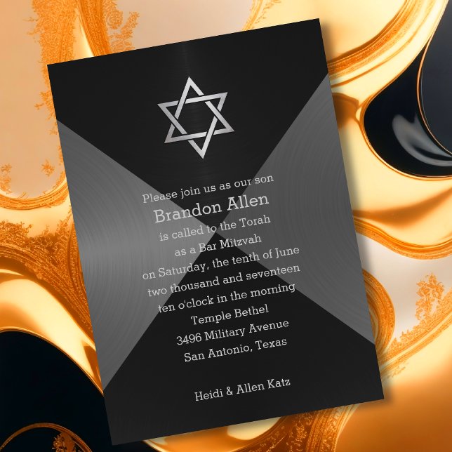 Bar Mitzvah Geometric Background Invitation (Creator Uploaded)