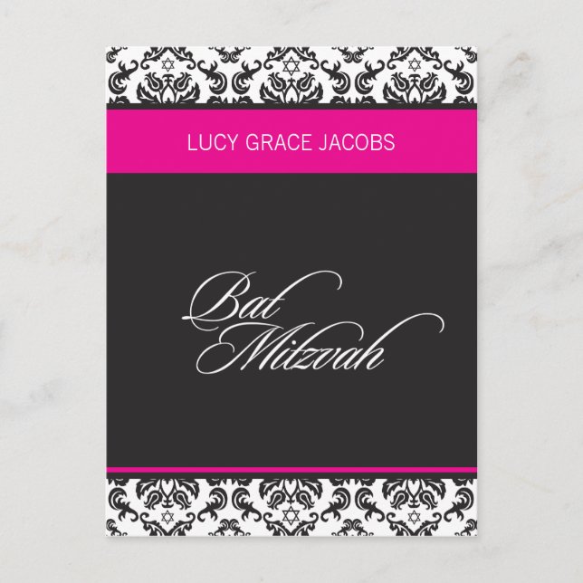 BAR MITZVAH :: girl 4 Invitation Postcard (Front)