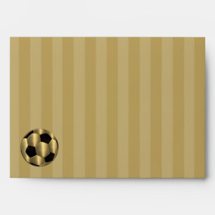 Bar Mitzvah Gold and Black Soccer Ball Envelope