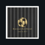 Bar Mitzvah Gold and Black Soccer Ball Paper Napkins<br><div class="desc">Bar Mitzvah and Bat Mitzvah invitation sets designed by Umua. Printed and shipped by Zazzle or its partners.</div>
