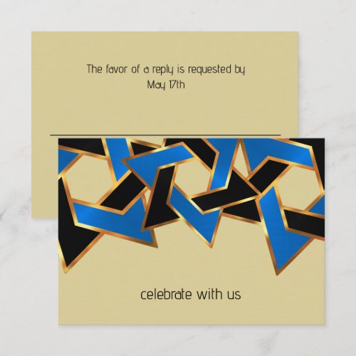 Bar Mitzvah Gold Blue Black Star of David