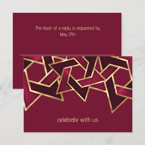 Bar Mitzvah Gold Burgundy Red Star of David