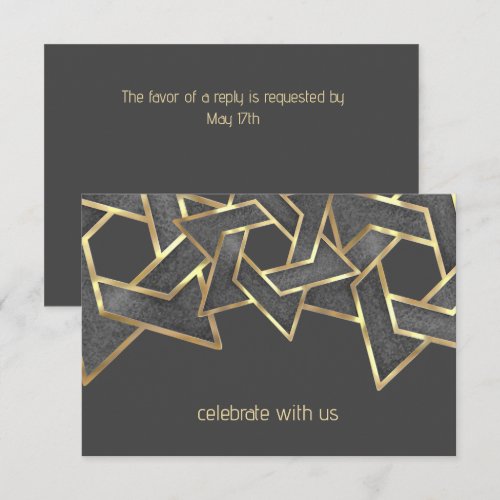 Bar Mitzvah Gold Dark Gray Star of David
